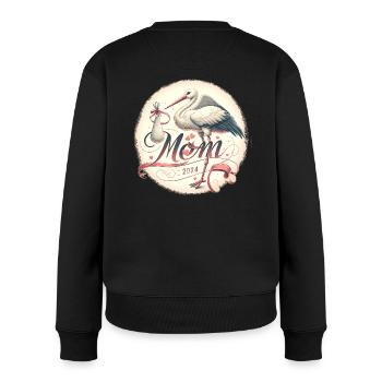 Mom 2024 - Schwangerschaftsankündigung T-Shirt - Frauen Premium Bio Pullover - Schwarz - Hinten - Julia (174cm)