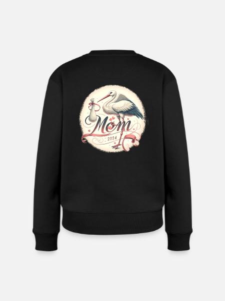 Mom 2024 - Schwangerschaftsankündigung T-Shirt - Frauen Premium Bio Pullover - Schwarz