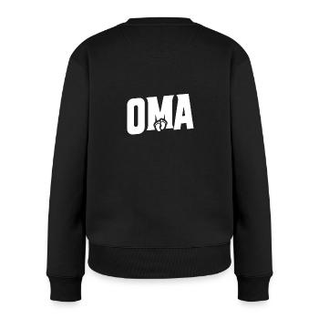 Oma - Babyfüße - Frauen Premium Bio Pullover - Schwarz - Hinten - Julia (174cm)