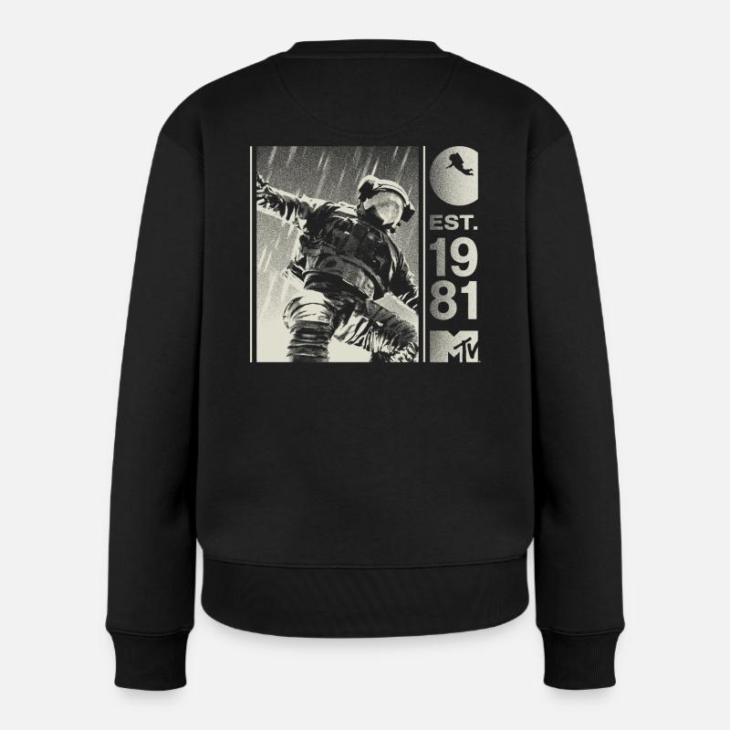 MTV Astronaut Est. 1981 Cooles Design Rückendesign - Frauen Premium Bio Pullover - Schwarz