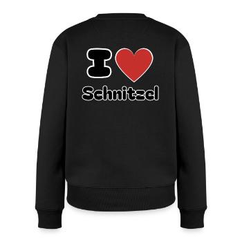 I Love Schnitzel - Frauen Premium Bio Pullover - Schwarz - Hinten - Julia (174cm)