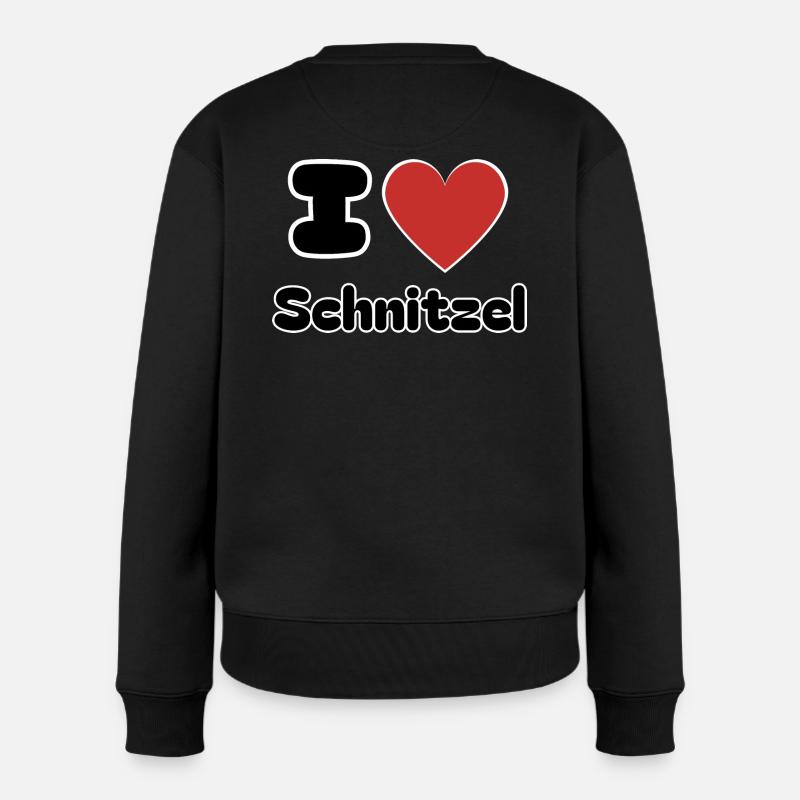 I Love Schnitzel - Frauen Premium Bio Pullover - Schwarz