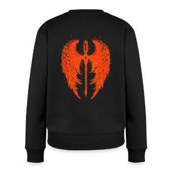 2reborn Angelwings Cross Sword 3 - Frauen Premium Bio Pullover - Schwarz - Hinten - Julia (174cm)