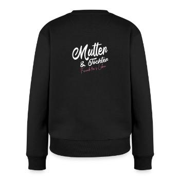 Mutter und Tochter Freunde für´s Leben Sprüche - Frauen Premium Bio Pullover - Schwarz - Hinten - Julia (174cm)