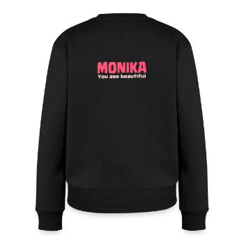 Idées cadeaux Monika - Pull Premium bio Femme - noir - Dos - Julia (174cm)