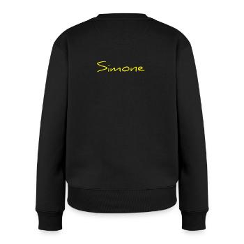 Simone - Frauen Premium Bio Pullover - Schwarz - Hinten - Julia (174cm)