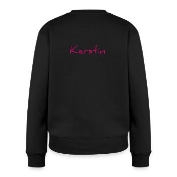 Kerstin - Frauen Premium Bio Pullover - Schwarz - Hinten - Julia (174cm)