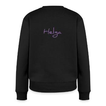 Helga - Frauen Premium Bio Pullover - Schwarz - Hinten - Julia (174cm)