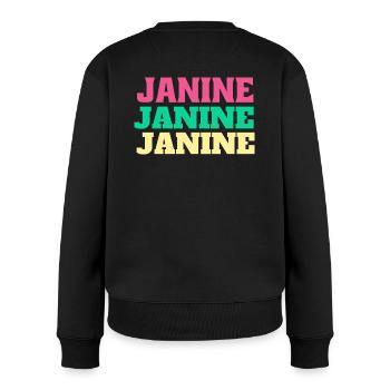 Janine Birthday Gifts Name Janine First Name - Women's Premium Organic Jumper - black - Back - Julia (174cm)