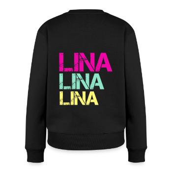 Lina Name Linas Vorname Geschenkideen Lienchen - Frauen Premium Bio Pullover - Schwarz - Hinten - Julia (174cm)
