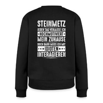 Steinmetz Steinbildhauer Stonemason Stone Mason - Frauen Premium Bio Pullover - Schwarz - Hinten - Julia (174cm)