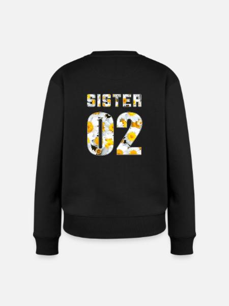 Sister 01 Sister 02 Sister 03 Freundschafts Blumen - Frauen Premium Bio Pullover - Schwarz