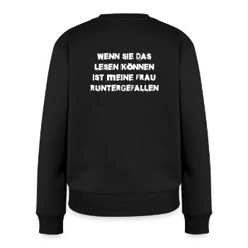 Wenn Sie das lesen können Biker Spruch Motorrad - Frauen Premium Bio Pullover - Schwarz - Hinten - Julia (174cm)
