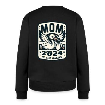 Mom 2024 - Schwangerschaftsankündigung T-Shirt - Frauen Premium Bio Pullover - Schwarz - Hinten - Julia (174cm)