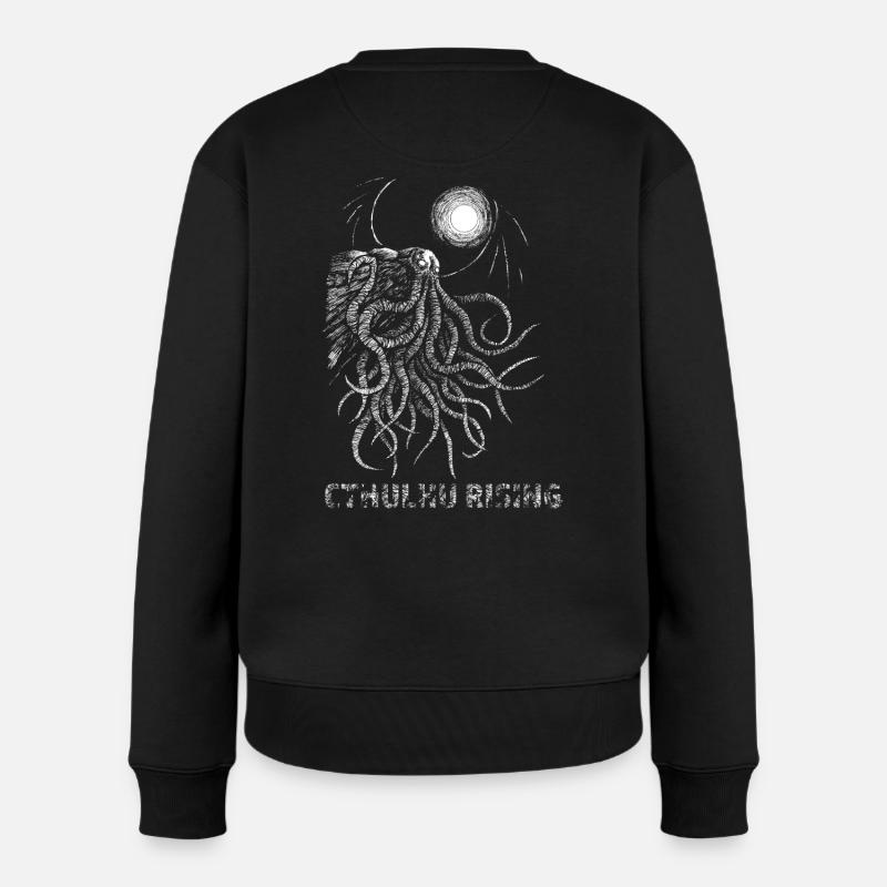 CTHULHU STEIGT - Frauen Premium Bio Pullover - Schwarz