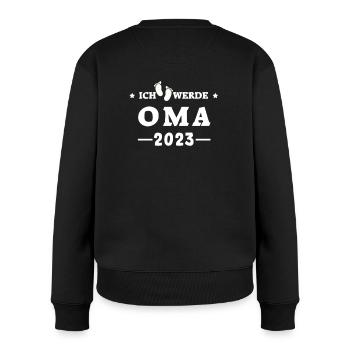 Ich werde Oma 2023 Babyfüße - Enkel Enkelkind - Frauen Premium Bio Pullover - Schwarz - Hinten - Julia (174cm)