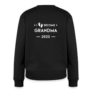 Ich werde Oma 2023 Babyfüße - Enkel Enkelkind - Frauen Premium Bio Pullover - Schwarz - Hinten - Julia (174cm)