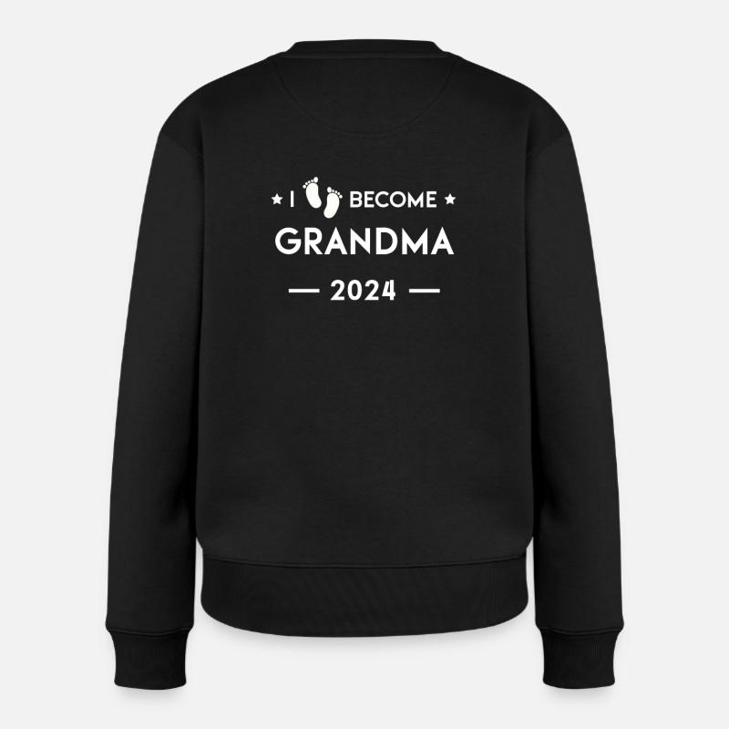 Ich werde Oma 2024 Babyfüße - Enkel Enkelkind - Frauen Premium Bio Pullover - Schwarz