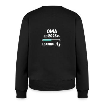 Ich werde Oma 2023 Babyfüße - Enkel Enkelkind - Frauen Premium Bio Pullover - Schwarz - Hinten - Julia (174cm)