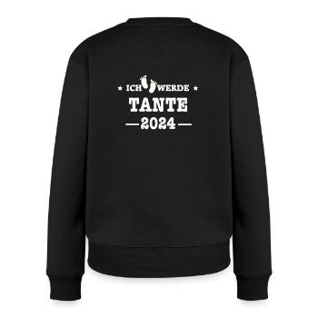 Ich werde Tante 2024 / Werdende Tante 2024 - Frauen Premium Bio Pullover - Schwarz - Hinten - Julia (174cm)