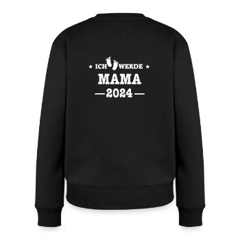 Mama 2024 loading... / Mama 2024 - Frauen Premium Bio Pullover - Schwarz - Hinten - Julia (174cm)