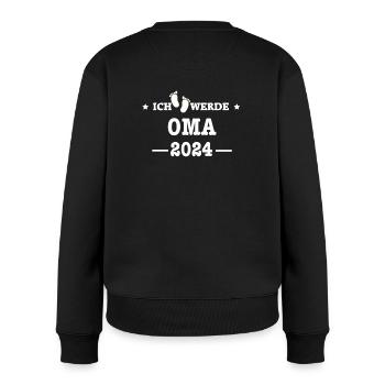 Ich werde Oma 2024 Babyfüße - Enkel Enkelkind - Frauen Premium Bio Pullover - Schwarz - Hinten - Julia (174cm)