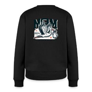 Mom 2024 - Schwangerschaftsankündigung T-Shirt - Frauen Premium Bio Pullover - Schwarz - Hinten - Julia (174cm)