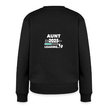 Aunt 2025 loading... - Frauen Premium Bio Pullover - Schwarz - Hinten - Julia (174cm)