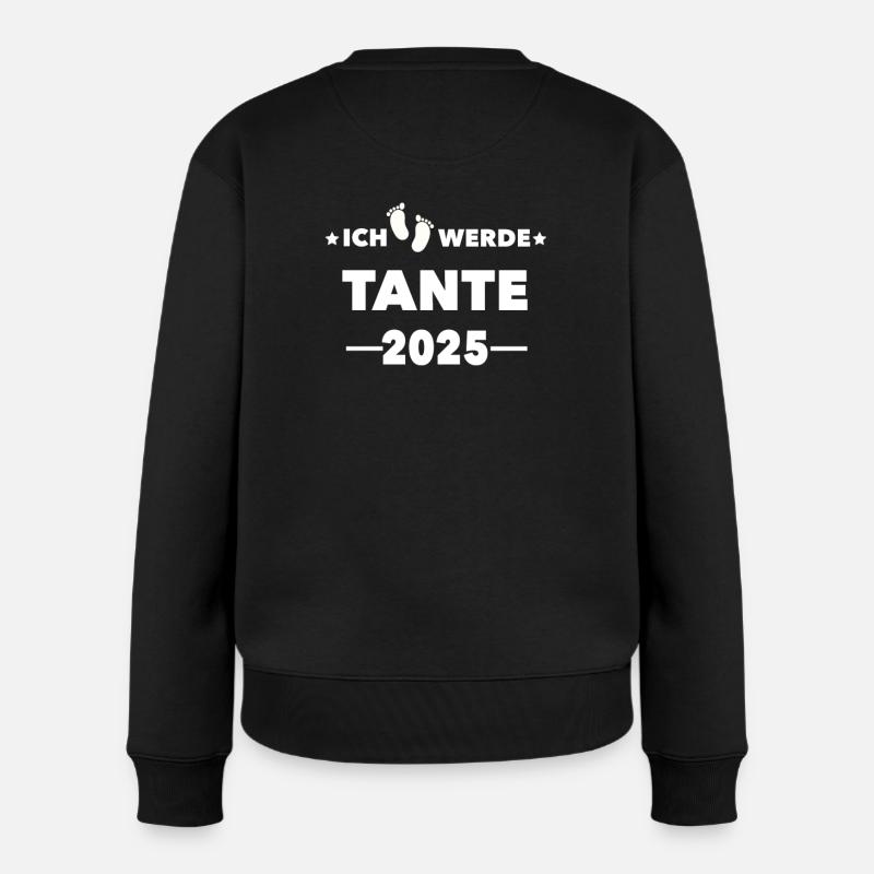 Ich werde Tante 2025 - Frauen Premium Bio Pullover - Schwarz