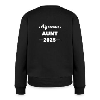 I become Aunt 2025 - Women's Premium Organic Jumper - black - Back - Julia (174cm)