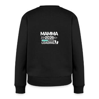 Mamma 2026 norwegisch - Frauen Premium Bio Pullover - Schwarz - Hinten - Julia (174cm)