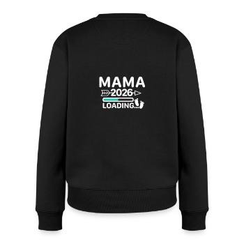 Maman 2026 - Annonce de grossesse avec barre de chargement - Pull Premium bio Femme - noir - Dos - Julia (174cm)