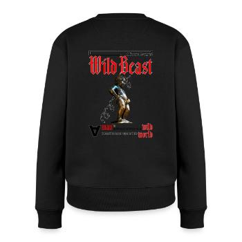Ein Mensch ohne Ethik ist ein Tier. Rot - Frauen Premium Bio Pullover - Schwarz - Hinten - Julia (174cm)