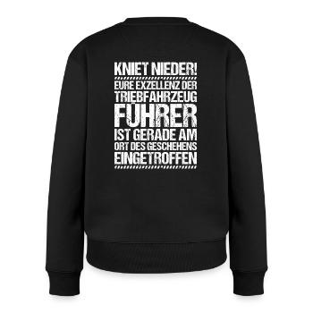 Triebfahrzeugführer Lokführer Lokomotivführer - Frauen Premium Bio Pullover - Schwarz - Hinten - Julia (174cm)
