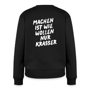 Doing is like wanting, only more blatant - motivation - Women's Premium Organic Jumper - black - Back - Julia (174cm)