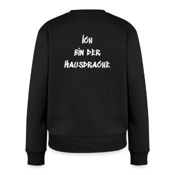 Hausdrache - Frauen Premium Bio Pullover - Schwarz - Hinten - Julia (174cm)