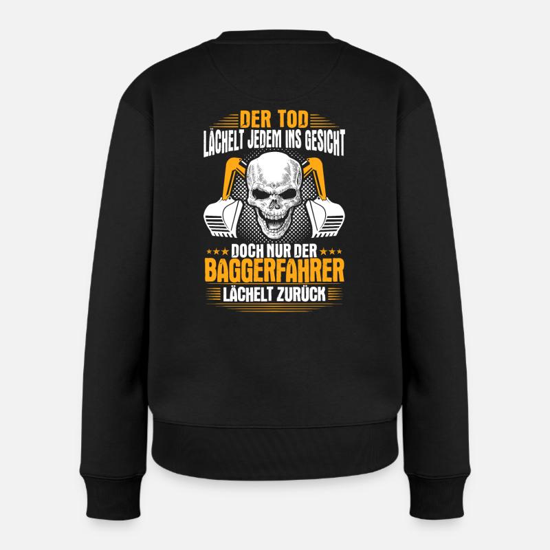 Baggerfahrer Baggerführer Lächeln Geschenk Bagger - Frauen Premium Bio Pullover - Schwarz