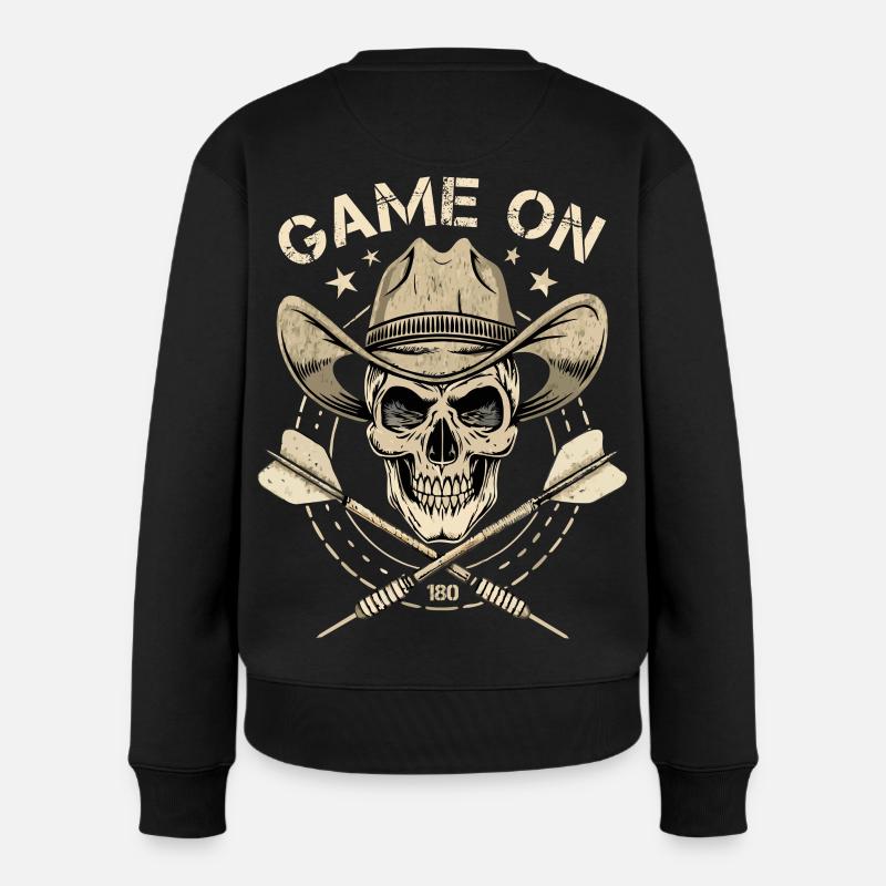 Dart Darts Cowboy Skull - Frauen Premium Bio Pullover - Schwarz