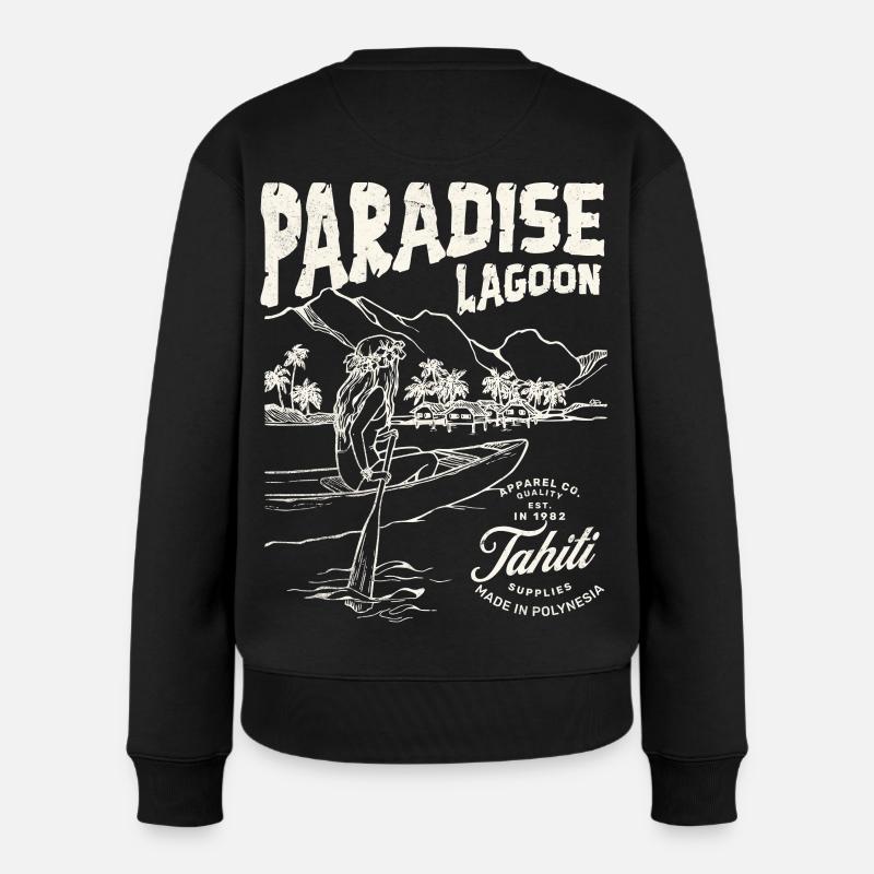 Paradise Lagoon Illustration - Pull Premium bio Femme - noir