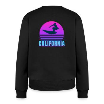 Kalifornien, Kalifornien, Surfen - Frauen Premium Bio Pullover - Schwarz - Hinten - Julia (174cm)