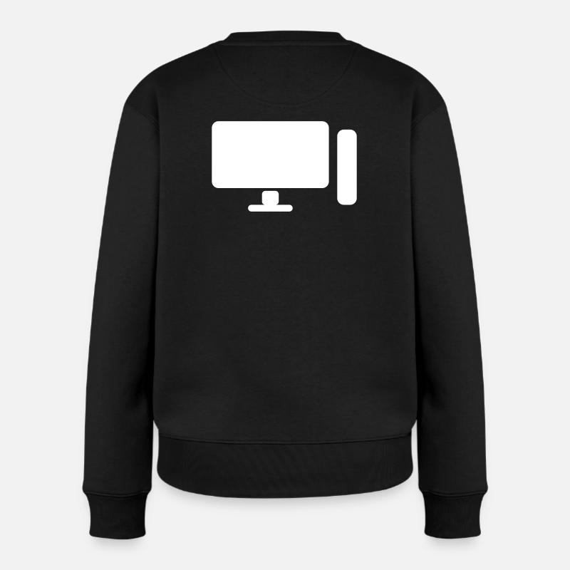 Icône minimaliste de configuration PC – Gamer Design - Pull Premium bio Femme - noir
