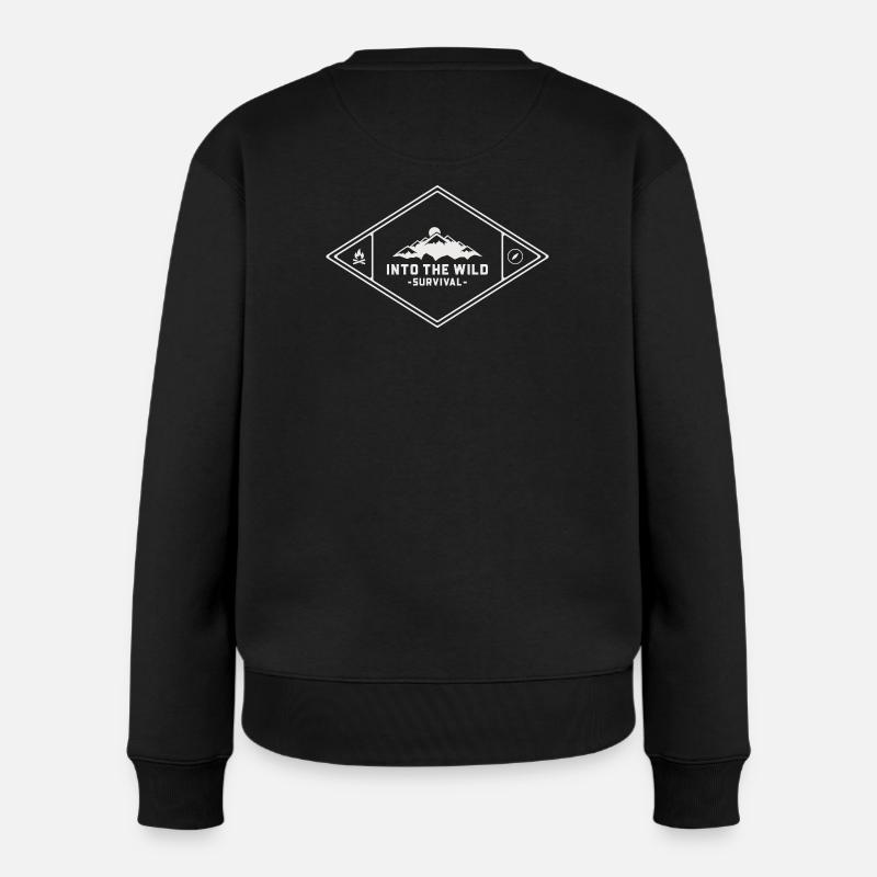 Into The Wild - Survival Camping Outdoor Adventure - Frauen Premium Bio Pullover - Schwarz