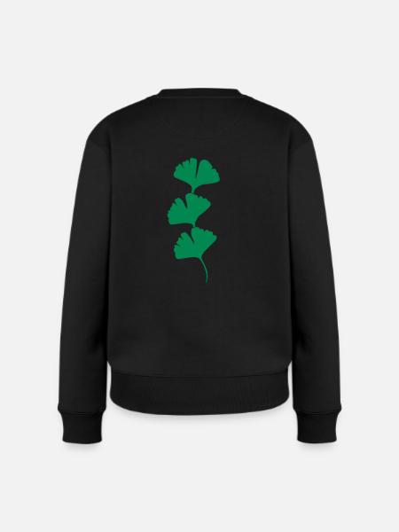 Ginkgo Halbkreis Girlande - Frauen Premium Bio Pullover - Schwarz