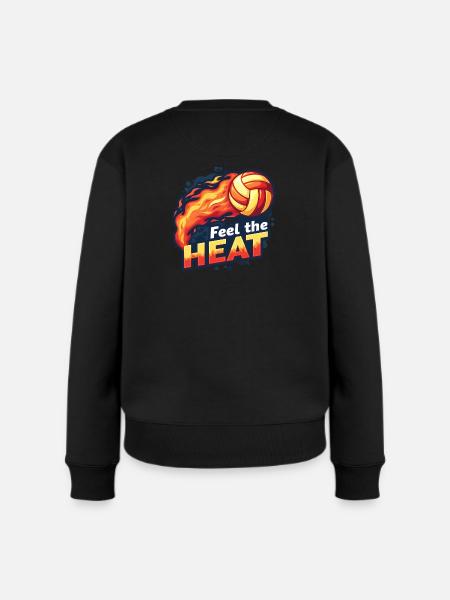 Feuer Volleyball | Feel the Heat | Sportdesign - Frauen Premium Bio Pullover - Schwarz