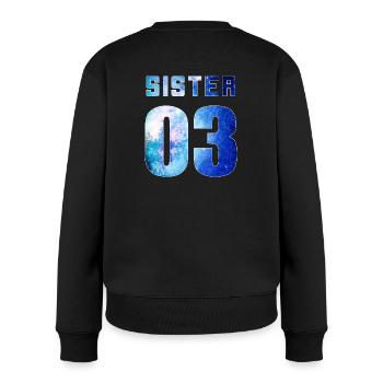 sister 01 sister 02 sister 03 Galaxy style - Frauen Premium Bio Pullover - Schwarz - Hinten - Julia (174cm)