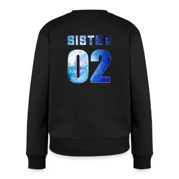 sister 01 sister 02 sister 03 Galaxy style - Frauen Premium Bio Pullover - Schwarz - Hinten - Julia (174cm)