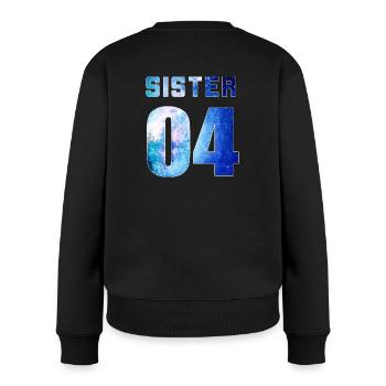 Sister 04 Galaxy Style BFF - Frauen Premium Bio Pullover - Schwarz - Hinten - Julia (174cm)