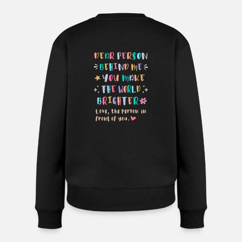 Verbreite Freundlichkeit hinter dir - Frauen Premium Bio Pullover - Schwarz