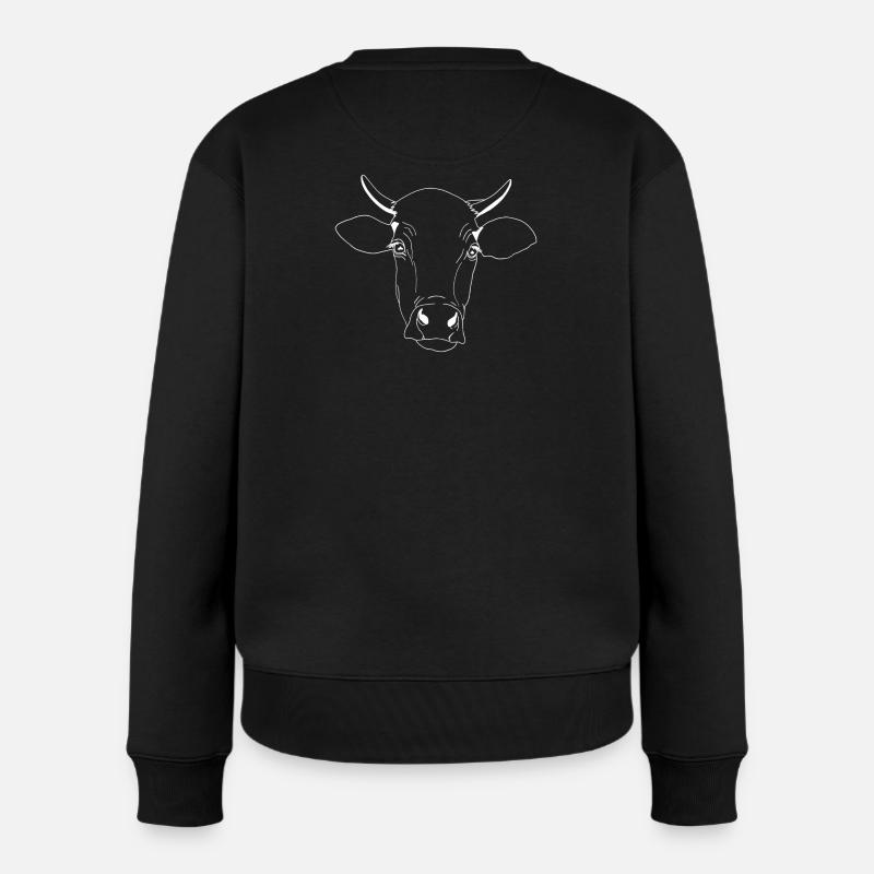 Kuh / Stier Illustration Design - Frauen Premium Bio Pullover - Schwarz