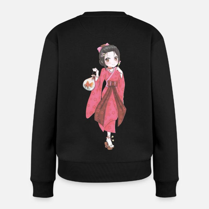 Manga - Frauen Premium Bio Pullover - Schwarz